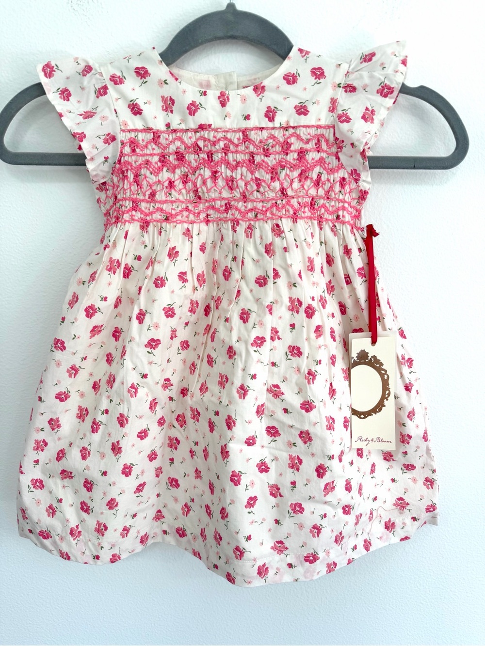 NWT Ruby & Bloom Floral Smocked Dress Bloomers 24M